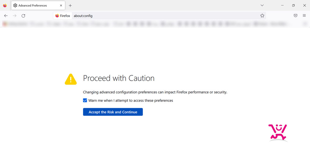 غیر فعال / فعال نمودن جاوا اسکریپت مرورگر Chrome,Mozila,Edge 5 Accept the Risk and Continue مرورگر موزیلا