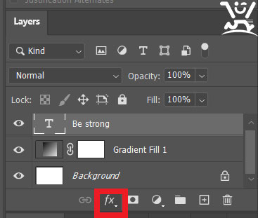 ساخت متن درخشان در فتوشاپ + آموزش تصویری 5 blending option
