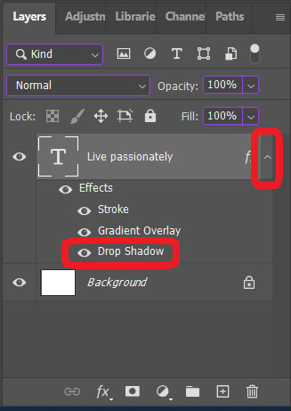 ایجاد سایه در فتوشاپ برای متن + آموزش تصویری 7 Drop Shadow