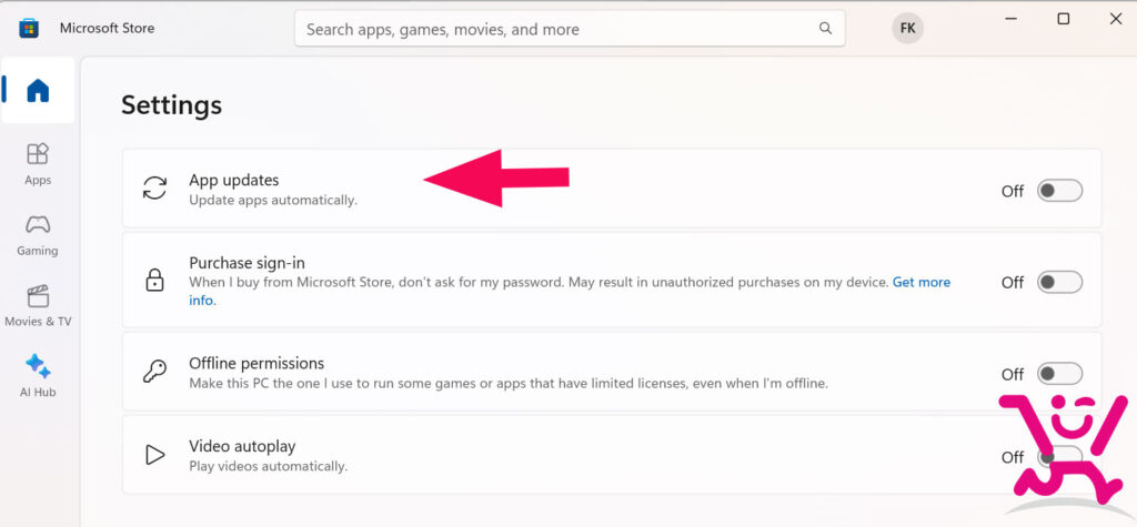 غیرفعال کردن آپدیت خودکار Microsoft Store