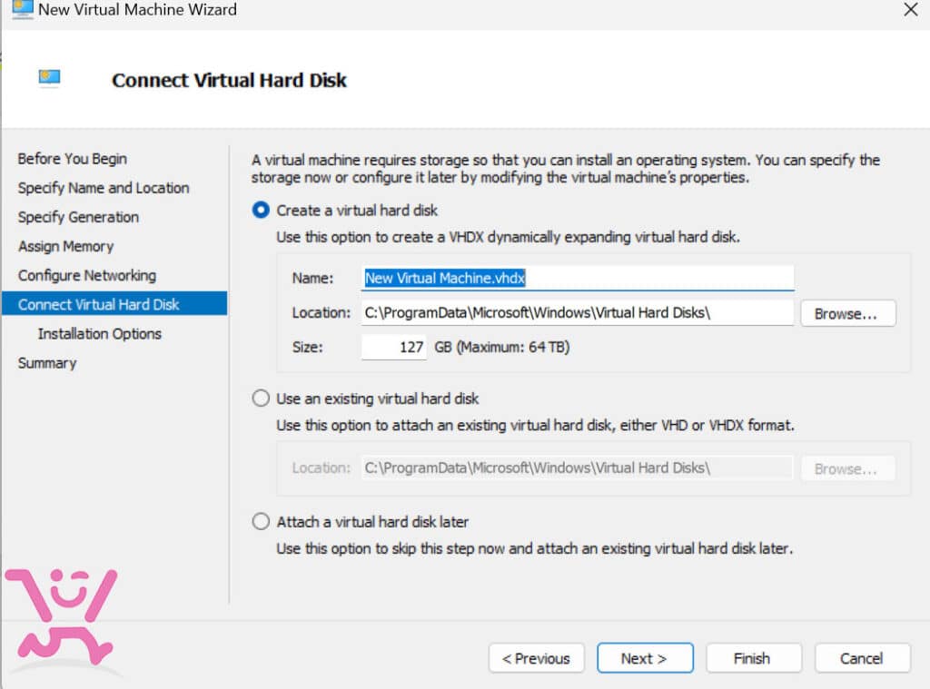 راه اندازی Hyper-V ماشین مجازی ویندوز 9 پیکربندی هارد در ماشین مجازی Hyper-v